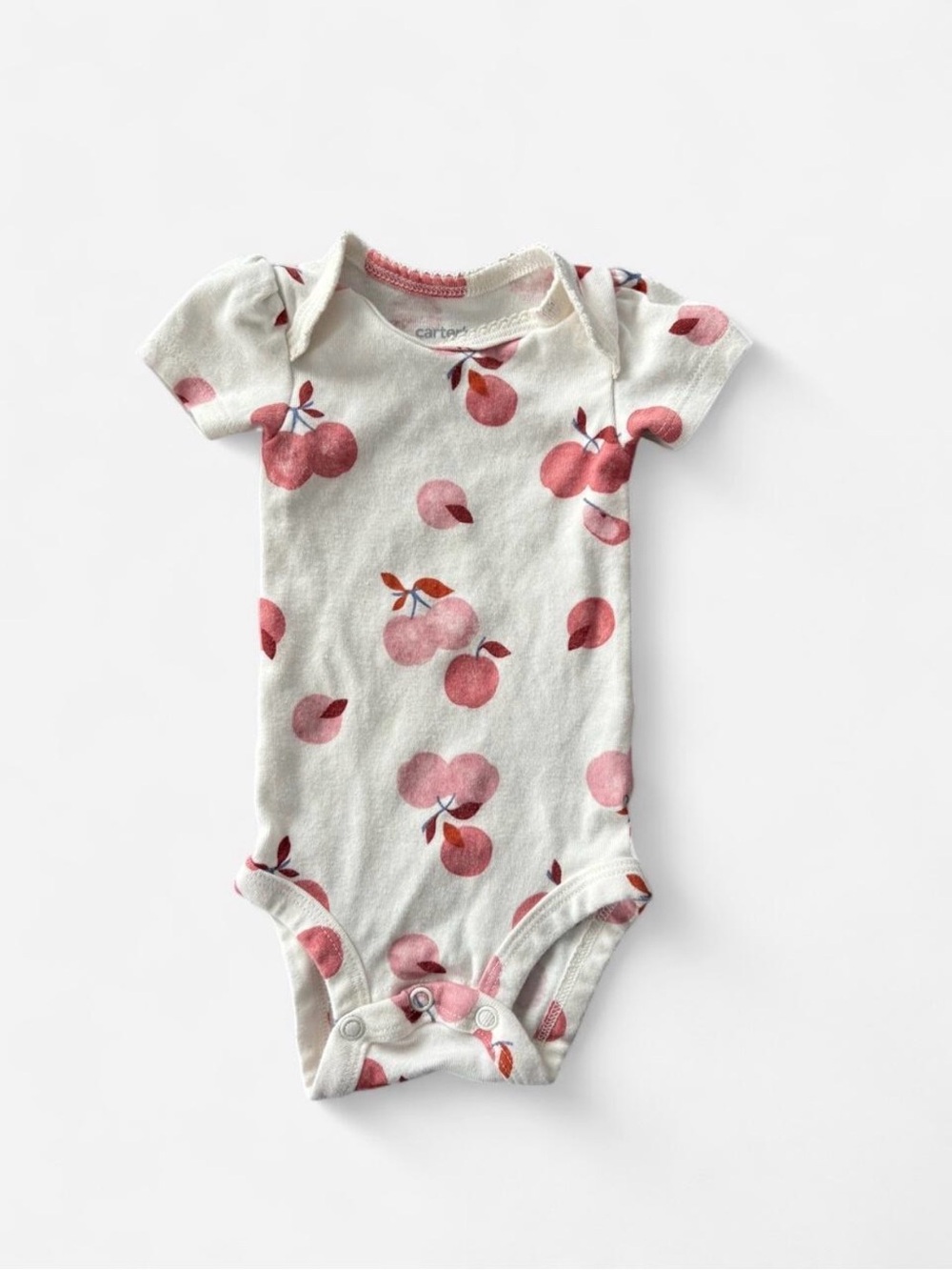 Carter's White Baby Onesie with Pink Fruit Motif